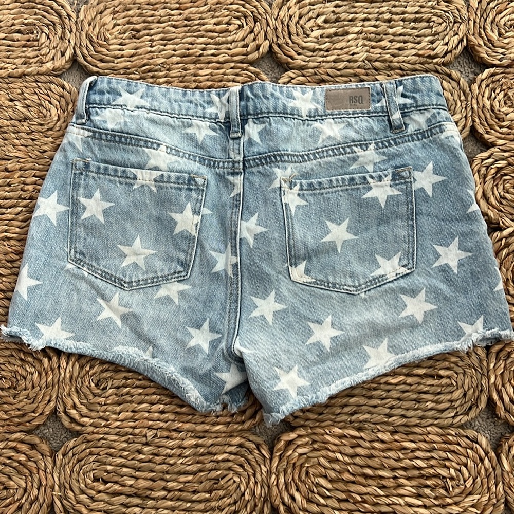 RSQ Collective Star Print Girls Denim Shorts • Size 14 - Picture 5 of 10